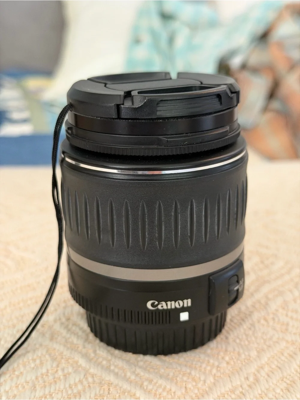 Canon EF-S 18-55mm 0.28m/0.9ft Zoom Lens. Quantaray 58mm. Made in Japan